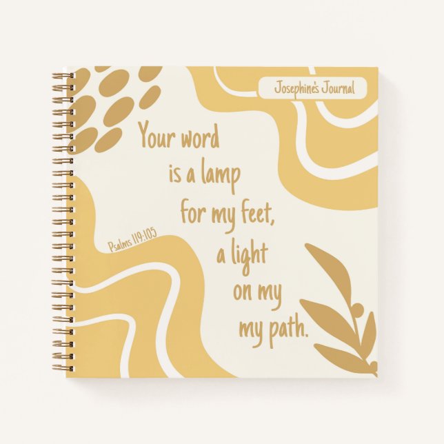 Inspiration Woman Bible Verse Gelbes Gebet Notizbuch (Vorderseite)