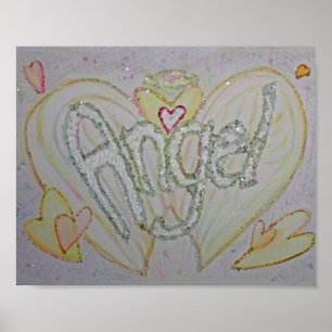 Inspiration Word Angel Art Poster Print