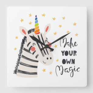 Inspiration Zebri-Mais Quadratische Wanduhr