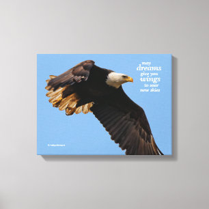 Inspiration Zitat Adler im Flug Leinwanddruck