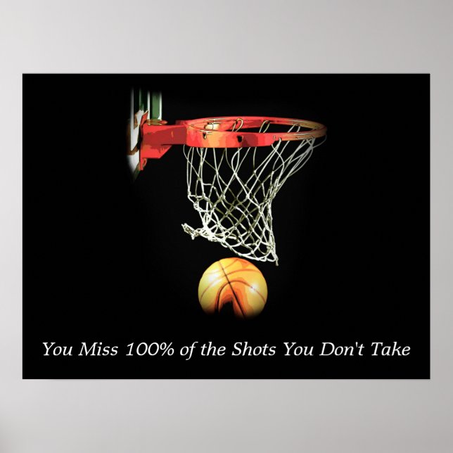 Inspiration Zitat Basketball-Shootwork-Poster Poster (Vorne)