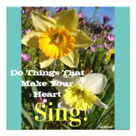 Inspiration Zitat Daffodische Frühlingsblüte Blume Fotodruck