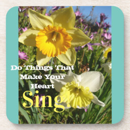 Inspiration Zitat Daffodische Frühlingsblüte Blume Getränkeuntersetzer