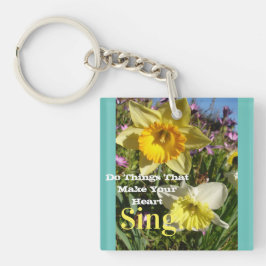 Inspiration Zitat Daffodische Frühlingsblüte Blume Schlüsselanhänger