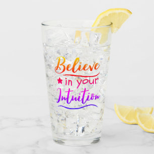 Inspiration Zitat glauben an Intuition spirituell Glas