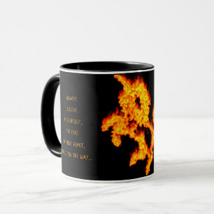 Inspiration Zitat glauben Feuer Einhorn Flammen Tasse