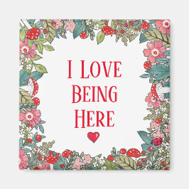 Inspiration Zitat I Liebe ist hier Folk Floral Magnet