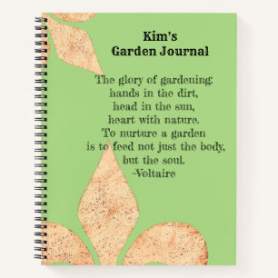 Inspiration Zitat Lilie Garden Journal Notizbuch