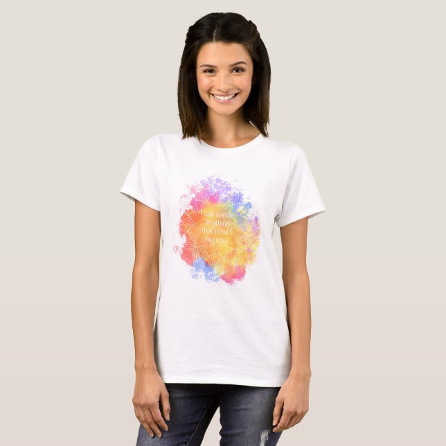 Inspiration Zitat Mandala Wasserfarben T-Shirt (Vorne ganz)