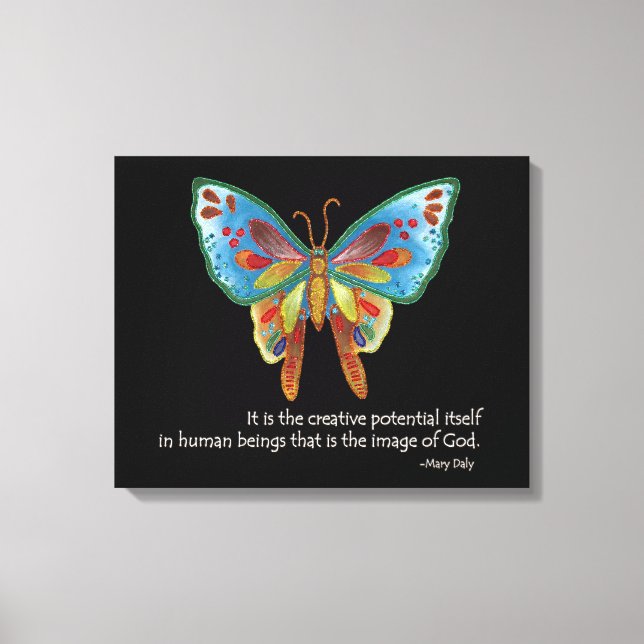 Inspiration Zitat mit Butterfly-Leinwand Print Leinwanddruck (Vorderseite)