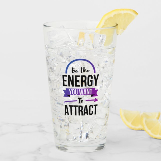 Inspiration Zitat positive Energie Karma Glas (Rückseite Ice)