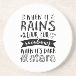 Inspiration Zitat suchen nach Star und Regenbogen Getränkeuntersetzer