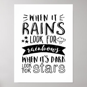 Inspiration Zitat suchen nach Star und Regenbogen Poster
