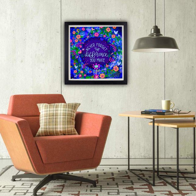 Inspiration Zitat Unterschied Blue Klasse Poster (Inspirational, Classroom, Poster, by Inspirivity )