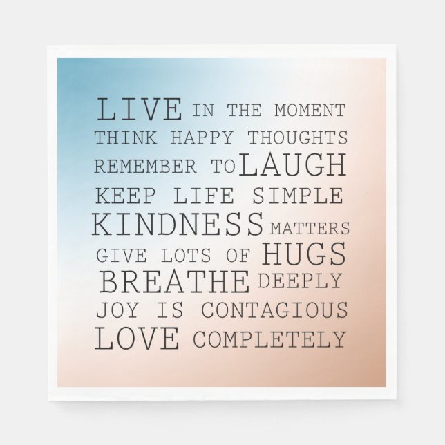 Inspiration Zitate Blue Brown Ombre Serviette (Vorderseite)