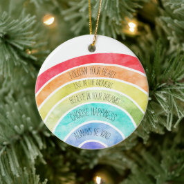 Inspiration Zitate Rainbow personalisiert Keramik Ornament