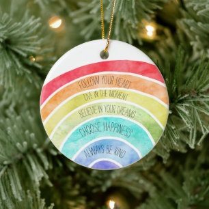 Inspiration Zitate Rainbow personalisiert  Keramik Ornament
