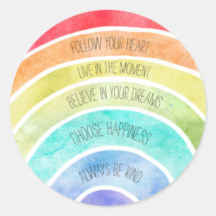 Inspiration Zitate Rainbow personalisiert Runder Aufkleber