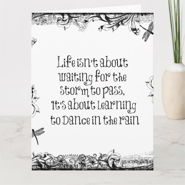 Inspiration zum Tanzen bei Regen Zitat Karte (Vorderseite)