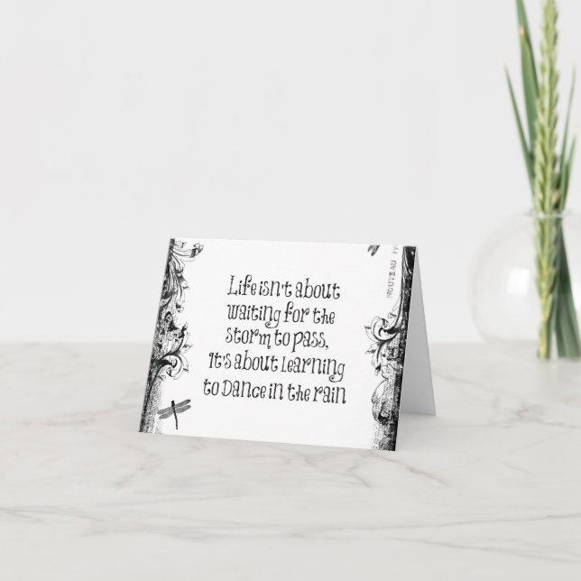 Inspiration zum Tanzen bei Regen Zitat Karte (Vorderseite)