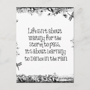 Inspiration zum Tanzen bei Regen Zitat Postkarte