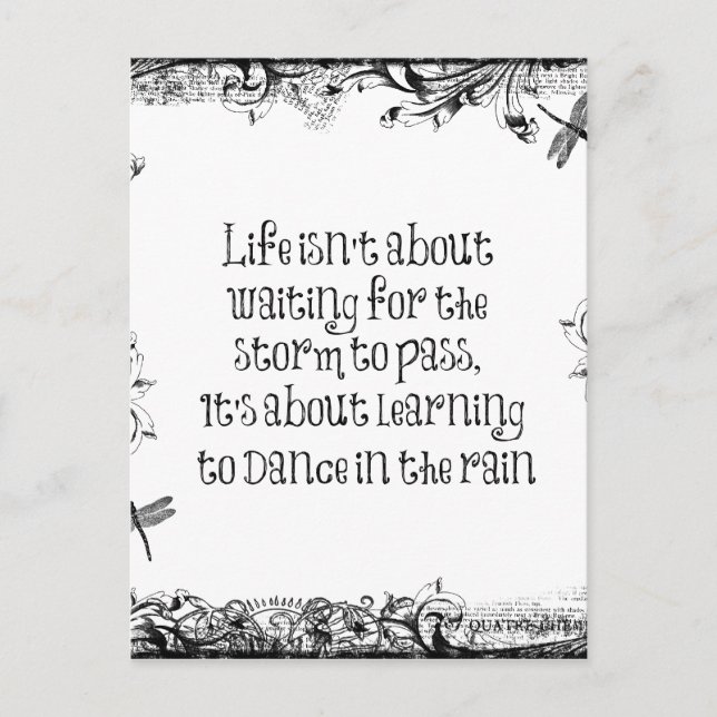 Inspiration zum Tanzen bei Regen Zitat Postkarte (Vorderseite)
