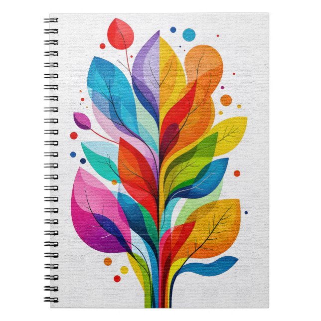 Inspirational Abstract Colorful Tree Painting Notizblock (Vorderseite)