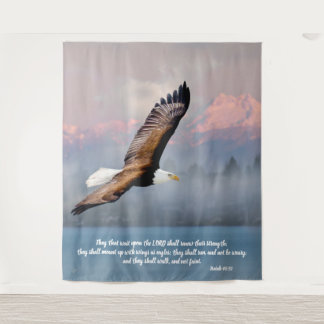 Inspirational Bald Adler Scripte Verse Wandteppich