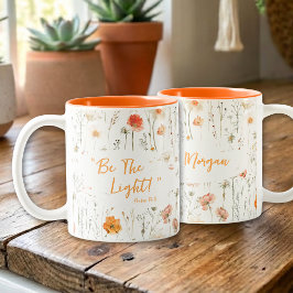 Inspirational Be The Light Wildflowers Faith Zweifarbige Tasse