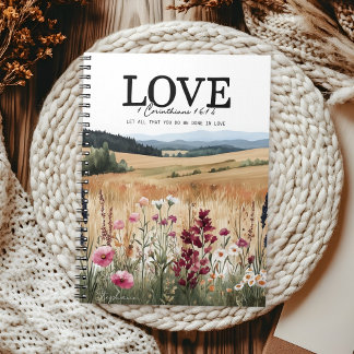 Inspirational Bible Verse 1 Corinthians 16:14 Notizblock