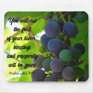Inspirational Bible Verse Blessings Purple Grapes Mousepad