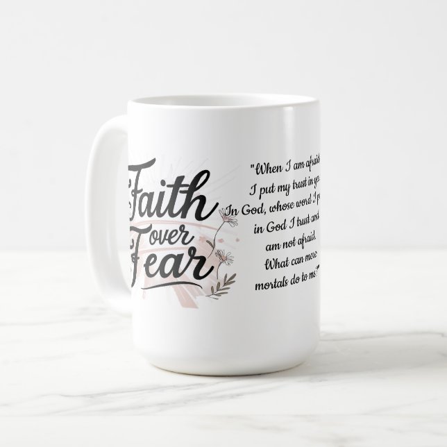 Inspirational Bible Verse Coffee Cup Kaffeetasse (Vorderseite Links)