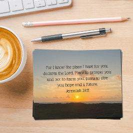 Inspirational Bible Verse Jeremiah 29:11 Kirche Mitteilungskarte