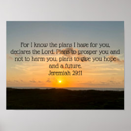 Inspirational Bible Verse Jeremiah 29:11 Sonnenauf Poster