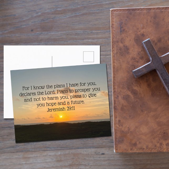 Inspirational Bible Verse Jeremiah 29:11 Sonnenauf Postkarte (Von Creator hochgeladen)