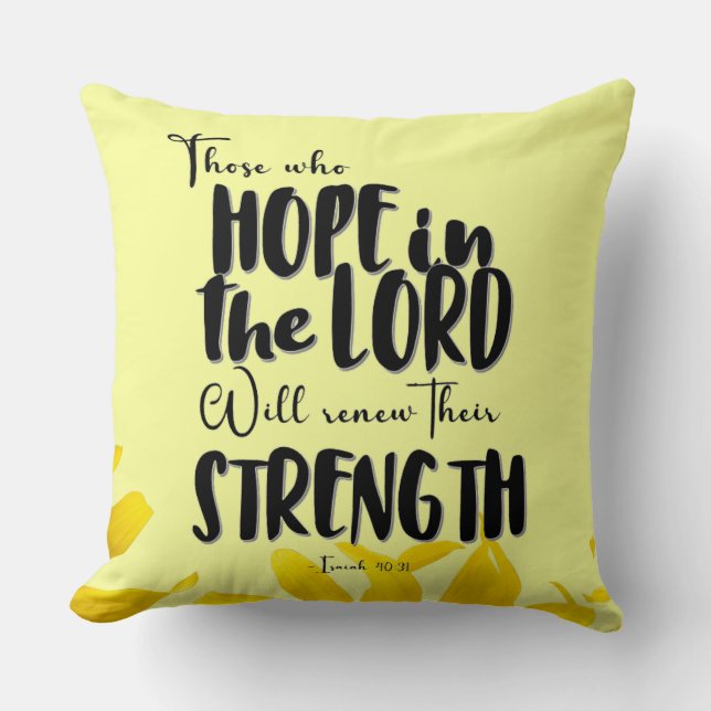“Inspirational Bible Verse Throw Pillow – Faith-In Kissen (Vorderseite)