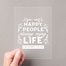 Inspirational Christian Quote from Proverbs 15:15 Acryleinladungen