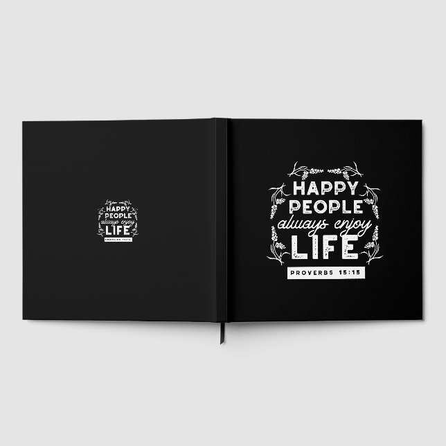 Inspirational Christian Quote from Proverbs 15:15 Gästebuch (Voll)