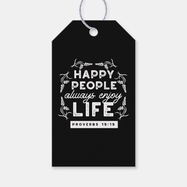 Inspirational Christian Quote from Proverbs 15:15 Geschenkanhänger (Vorderseite)