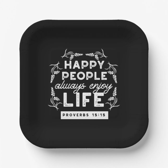Inspirational Christian Quote from Proverbs 15:15 Pappteller (Vorderseite)