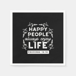 Inspirational Christian Quote from Proverbs 15:15 Serviette