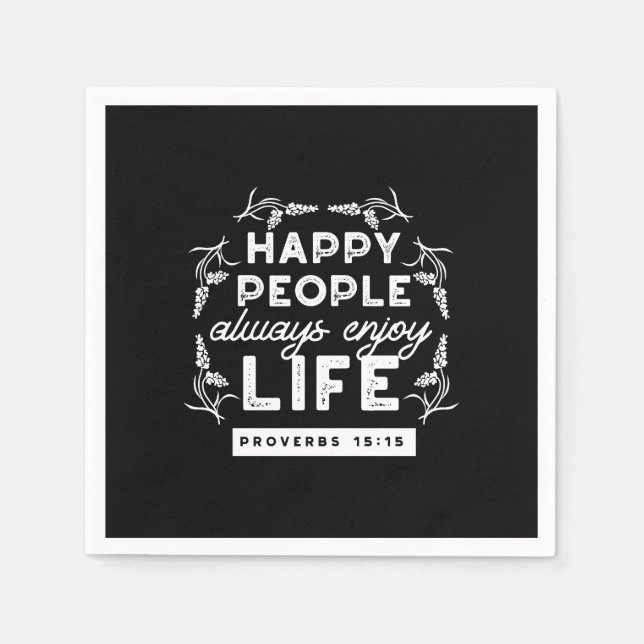 Inspirational Christian Quote from Proverbs 15:15 Serviette (Vorderseite)