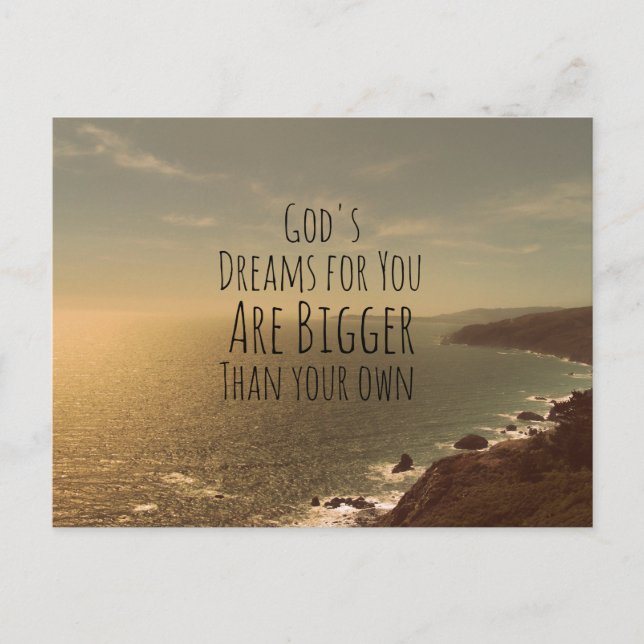 Inspirational Christian Quote God's Dreams for You Postkarte (Vorderseite)