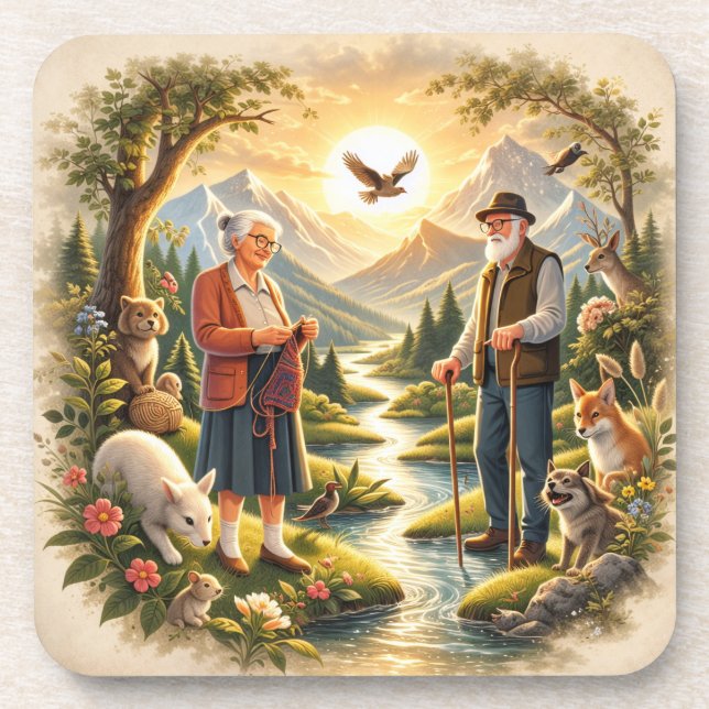 Inspirational Coaster  “Growing Old Is a Privilege Getränkeuntersetzer (Vorderseite)