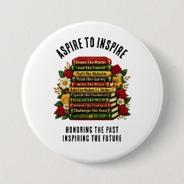 Inspirational Dream Like Martin Black Heroes Books Button