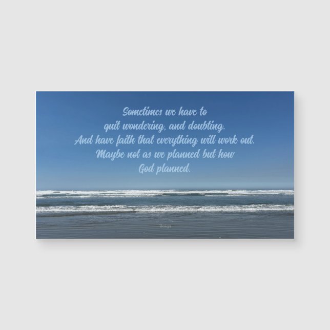 Inspirational Faith Quote Ocean Photography Magnet (Vorderseite)