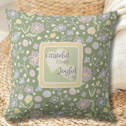 Inspirational Floral Cottagecore Throw Pillow Kissen