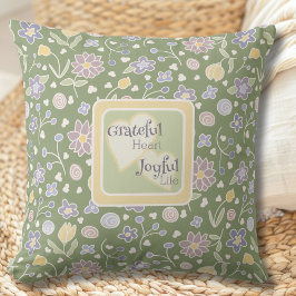 Inspirational Floral Cottagecore Throw Pillow  Kissen