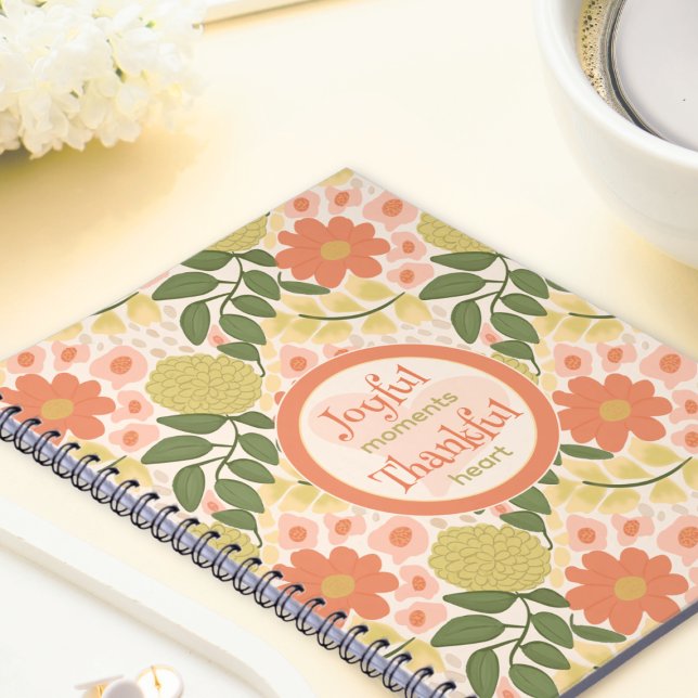 Inspirational Floral Journal – Joyful Moments Notizblock (Inspirational Floral Notebook – Daily Gratitude Journal)