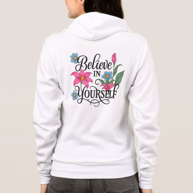 Inspirational Floral Quote Zip-Up Hoodie for women (Rückseite)